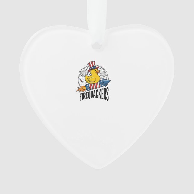 Firequackers Patriotic Duck Firework Shirt Design_ Ornament (Front)