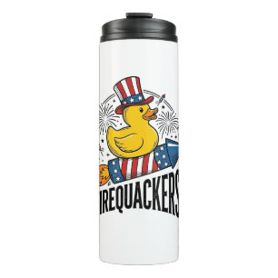 Firequackers Patriotic Duck Firework Shirt Design_ Thermal Tumbler