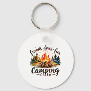 Fires Friends Fun Camping Crew Summer Camp Campfir Key Ring