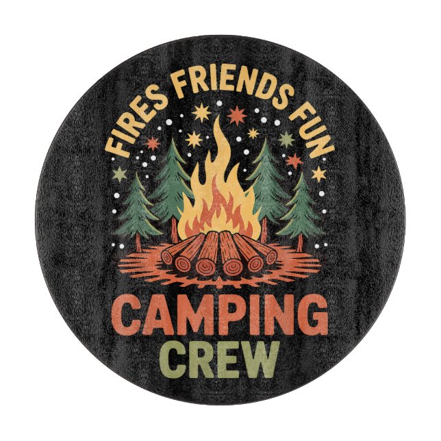 Fires Friends Fun Camping Cutting Board (Front)