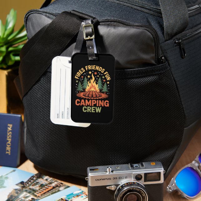 Fires Friends Fun Camping Luggage Tag (Front & Back)