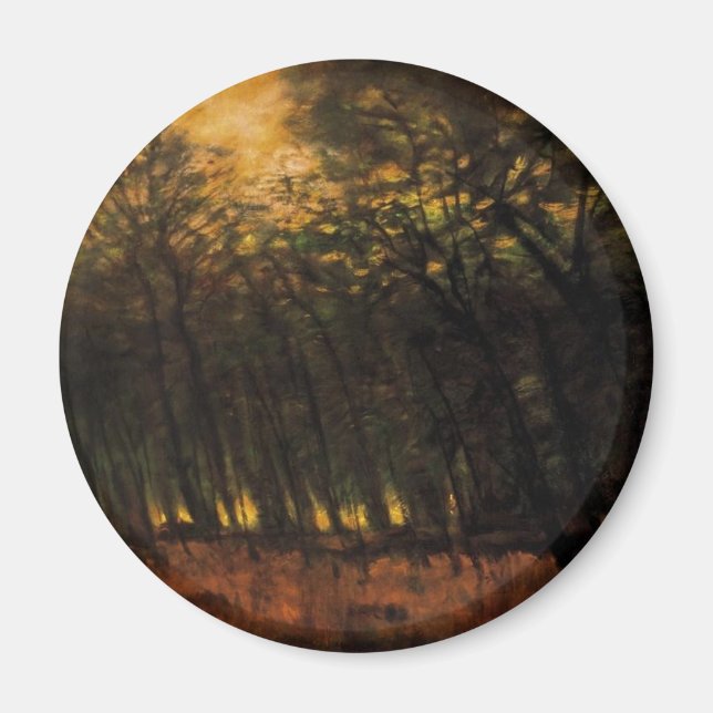 Fires in the Forest (by Laszlo Mednyanszky) Magnet (Front)