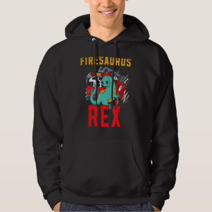 Firesaurus Rex Fireman Fire Rescue Firefighter Din Hoodie
