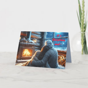 FIRESIDE COUPLE CHRISTMAS CARD