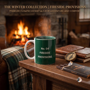 Fireside Provisions Minimalist Type Forest Green Two-Tone Coffee Mug
