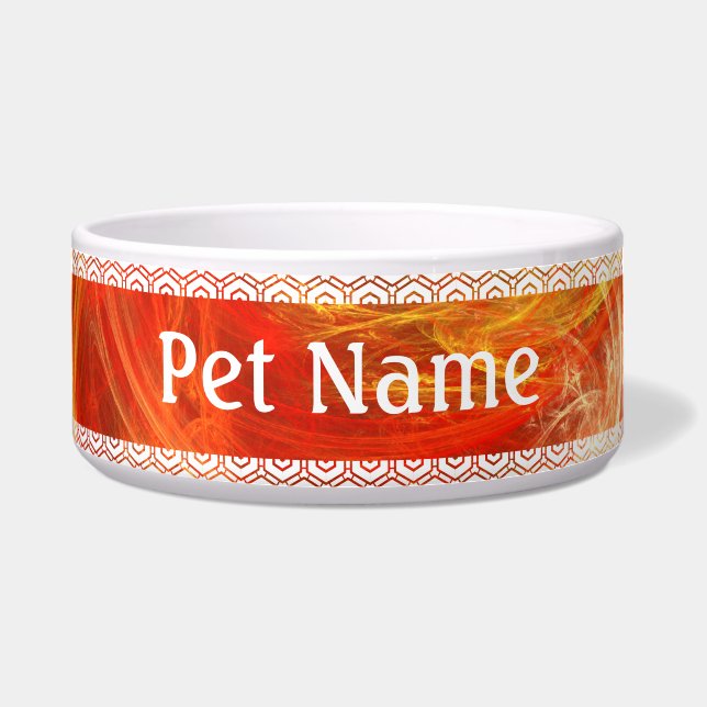 Firestorm Abstract Art Dog Bowl (Front)