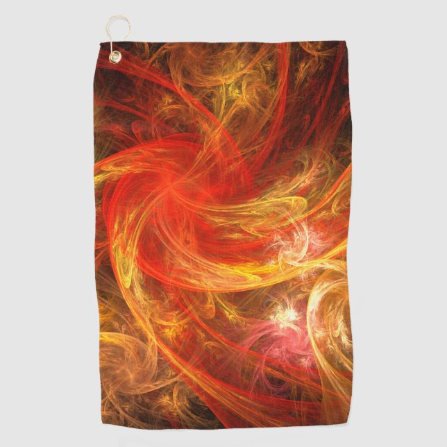 Firestorm Abstract Art Golf Towel (Front)