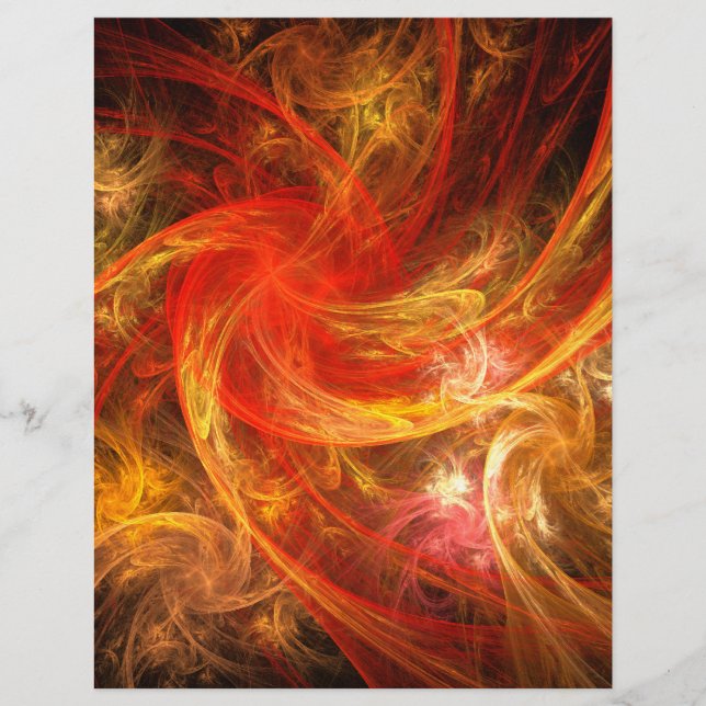 Firestorm Modern Abstract Art Red Gold Energy Flyer (Front)