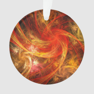 Firestorm Nova Abstract Art Acrylic Circle Ornament