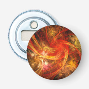 Firestorm Nova Abstract Art Button Bottle Opener