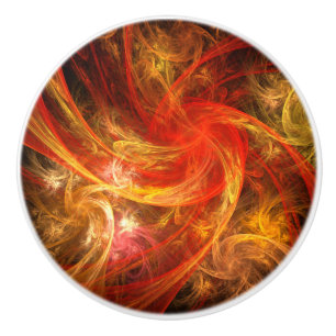 Firestorm Nova Abstract Art Ceramic Knob