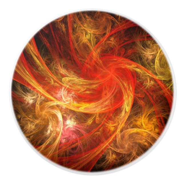 Firestorm Nova Abstract Art Ceramic Knob (Front)