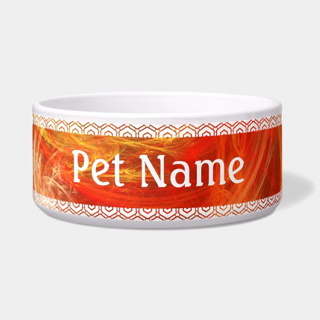 Firestorm Nova Abstract Art Dog Bowl (Front)