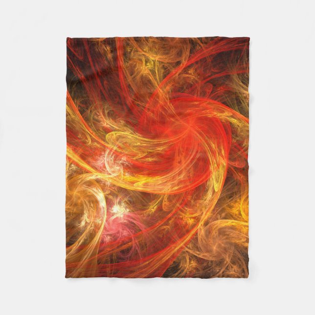 Firestorm Nova Abstract Art Fleece Blanket (Front)