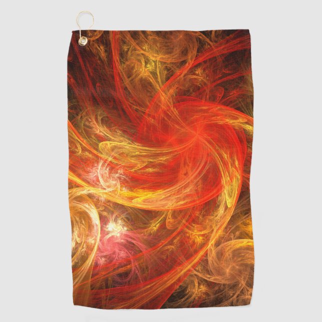 Firestorm Nova Abstract Art Golf Towel (Front)