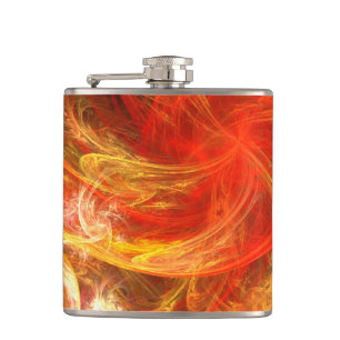 Firestorm Nova Abstract Art Hip Flask