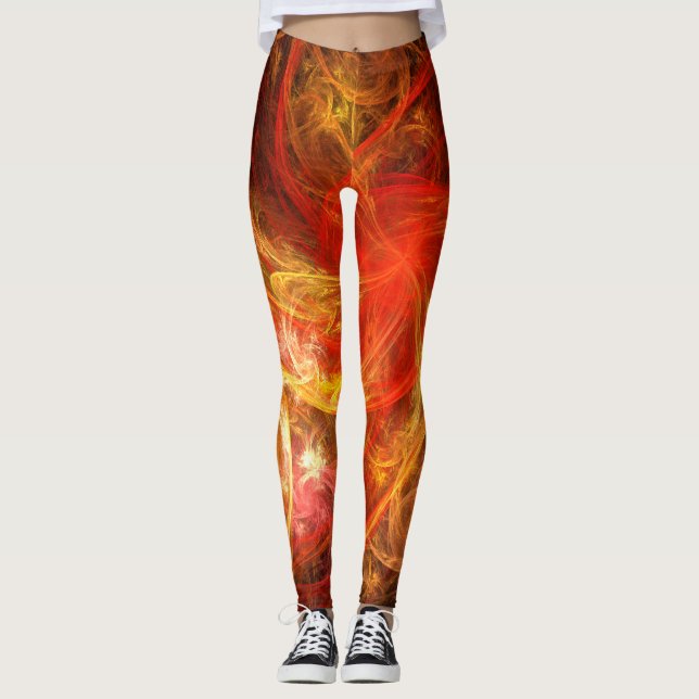 Firestorm Nova Abstract Art Leggings (Front)