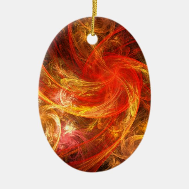 Firestorm Nova Abstract Art Oval Ornament (Front)