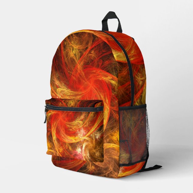 Firestorm Nova Abstract Art Printed Backpack (Back Corner Right)