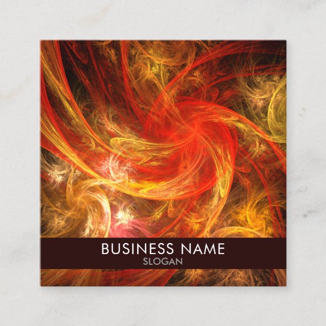 Firestorm Nova Abstract Art Professional Square Business Card (Front)