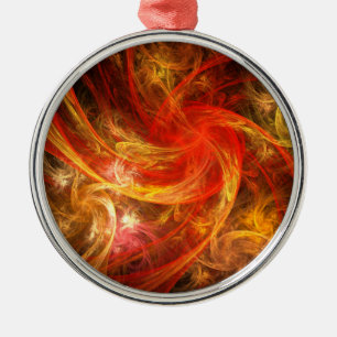 Firestorm Nova Abstract Art Round Metal Tree Decoration