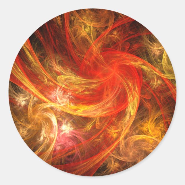 Firestorm Nova Abstract Art Round Sticker (Front)