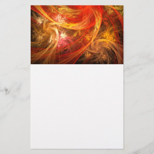 Firestorm Nova Abstract Art Stationery (Front)