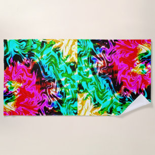 Firestorm Tie Dye, Beach Towel