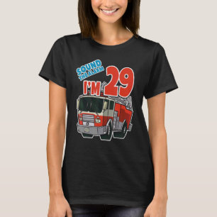 Firetruck 29th Birthday Fireman Fire Truck Boys Tw T-Shirt