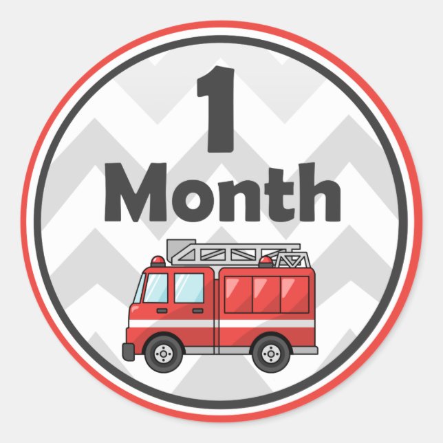 Firetruck - Baby Monthly Stickers - Month by Month (Front)