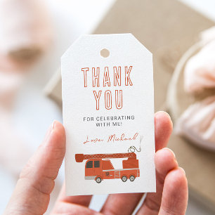 Firetruck Birthday  Gift Tags
