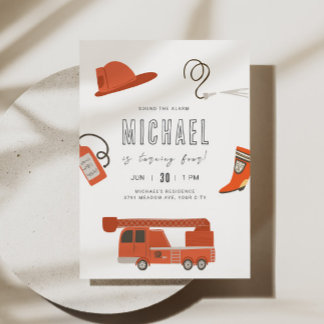 Firetruck Birthday Invitation