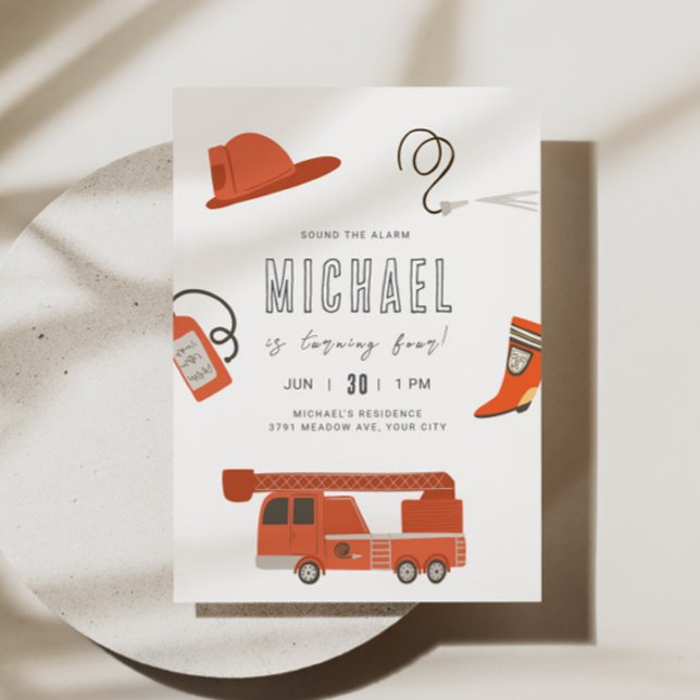 Firetruck Birthday Invitation (Creator Uploaded)