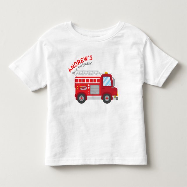 Firetruck Birthday T-shirt (Front)
