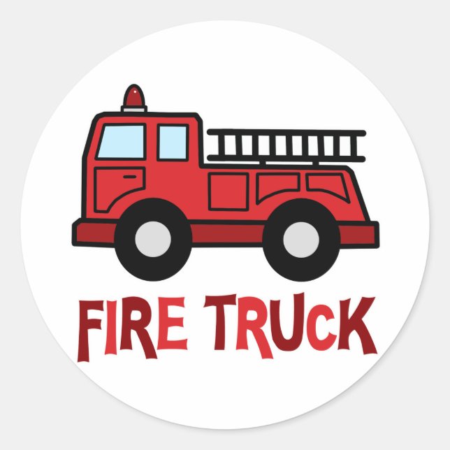 Firetruck Classic Round Sticker (Front)