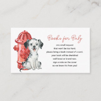Firetruck Firefighter Baby Shower Book Request Enclosure Card