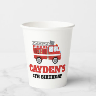 Firetruck Firefighter Birthday Party Napkins Paper Cups