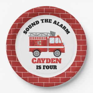 Firetruck Firefighter Birthday Party Paper Plates