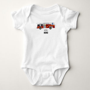 Firetruck Painting Little Hero Baby Bodysuit
