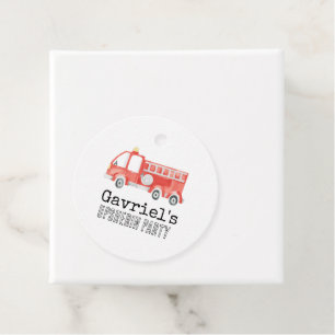 Firetruck Party Tags