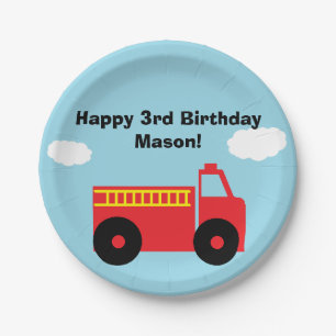 "Firetruck" Personalised Paper Plates