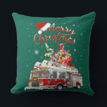 Firetruck Santa Sleigh Fireman Christmas Firefight Cushion<br><div class="desc">Firetruck Santa Sleigh Fireman Christmas Firefight</div>