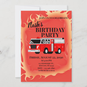 Firetruck Theme Invitation