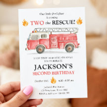 Firetruck Two the Rescue Boy Second Birthday