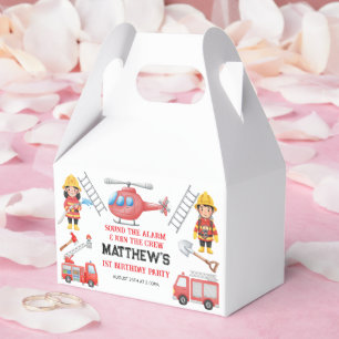 Firetrucks Boy 1st Birthday   Cute Little party Favour Box
