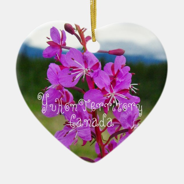 Fireweed Close-Up; Yukon Territory, Canada Ceramic Tree Decoration (Front)