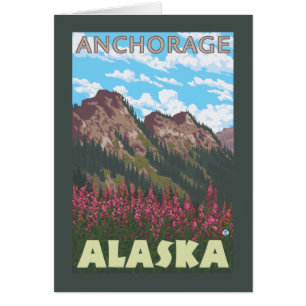 Fireweed & Mountains - Anchorage, Alaska