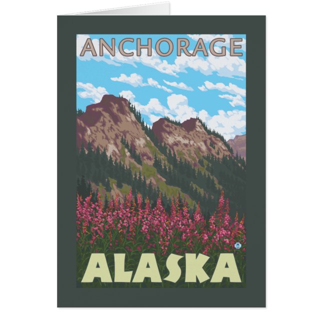 Fireweed & Mountains - Anchorage, Alaska (Front)
