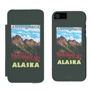 Fireweed & Mountains - Anchorage, Alaska Incipio Watson™ iPhone 5 Wallet Case
