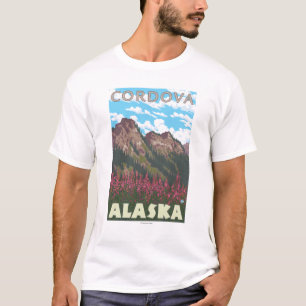 Fireweed & Mountains - Cordova, Alaska T-Shirt